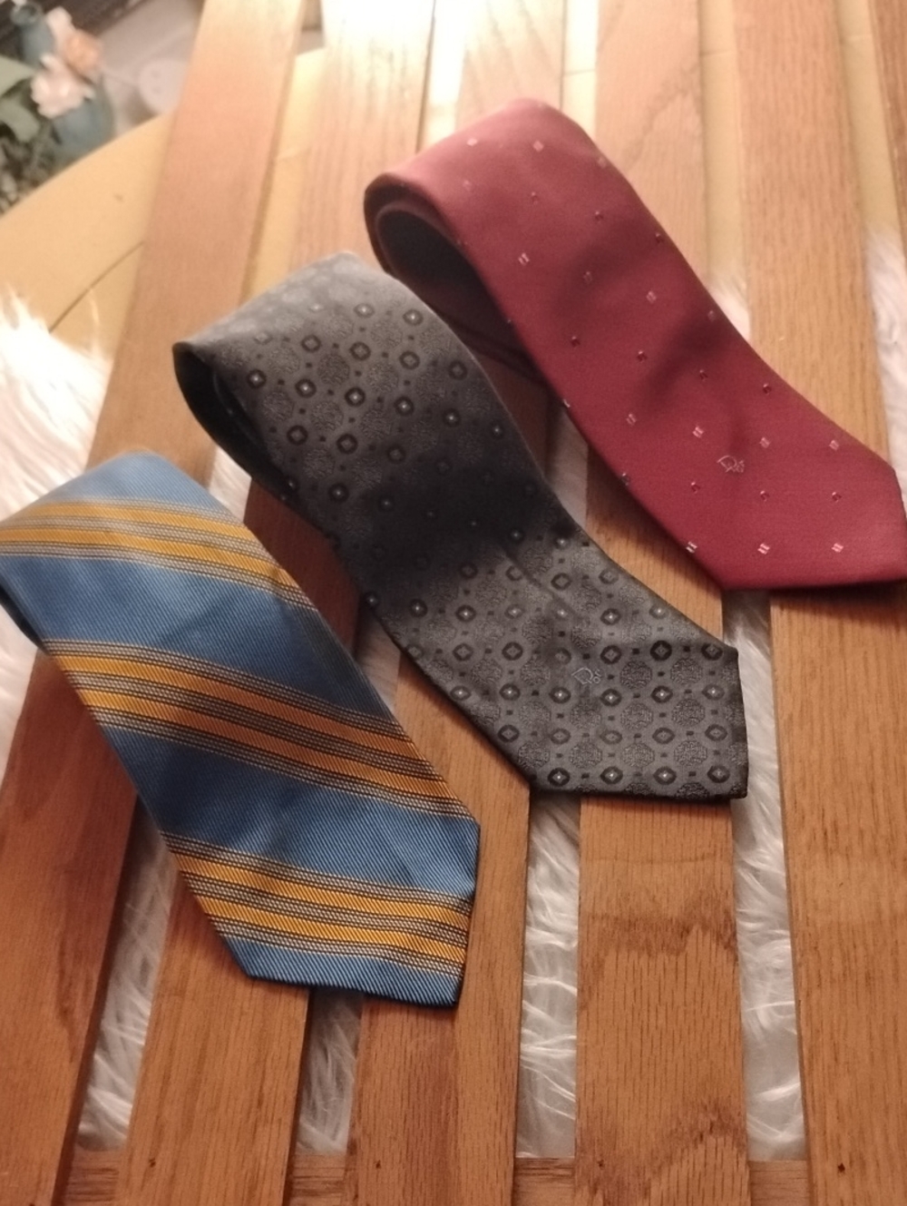 Christian Dior Silk Neck Ties. Bundle Of Three.